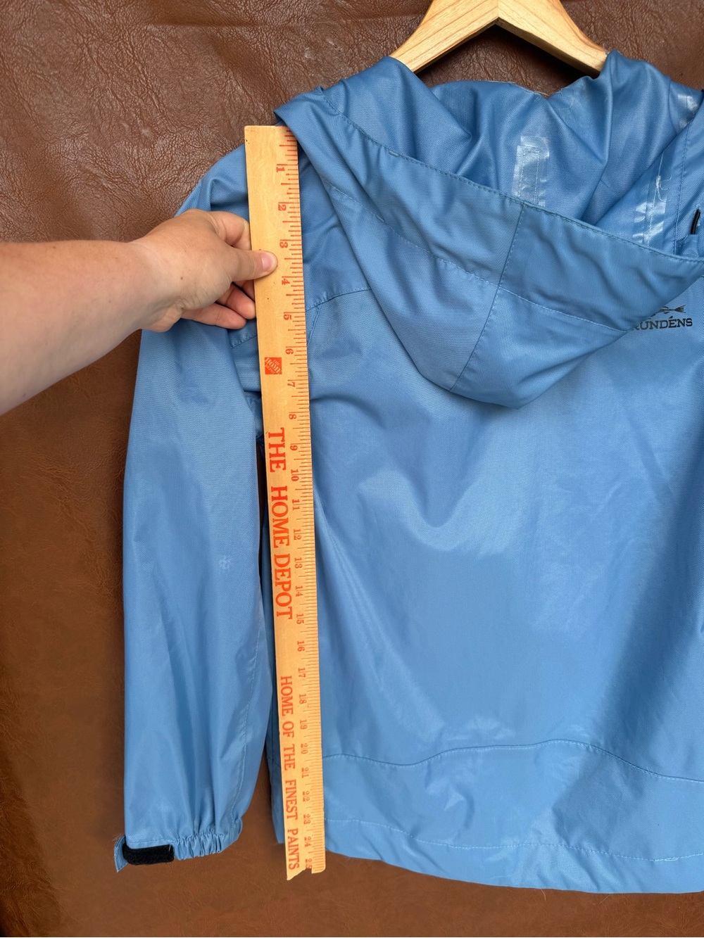 Grundens Rain Jacket Womens XS Blue Waterproof Hooded Fishing Shell Coat - Picture 9 of 9